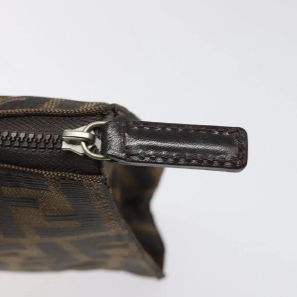 FENDI Zucca Canvas Pouch Black Brown Auth bs25659 - Picture 8 of 16